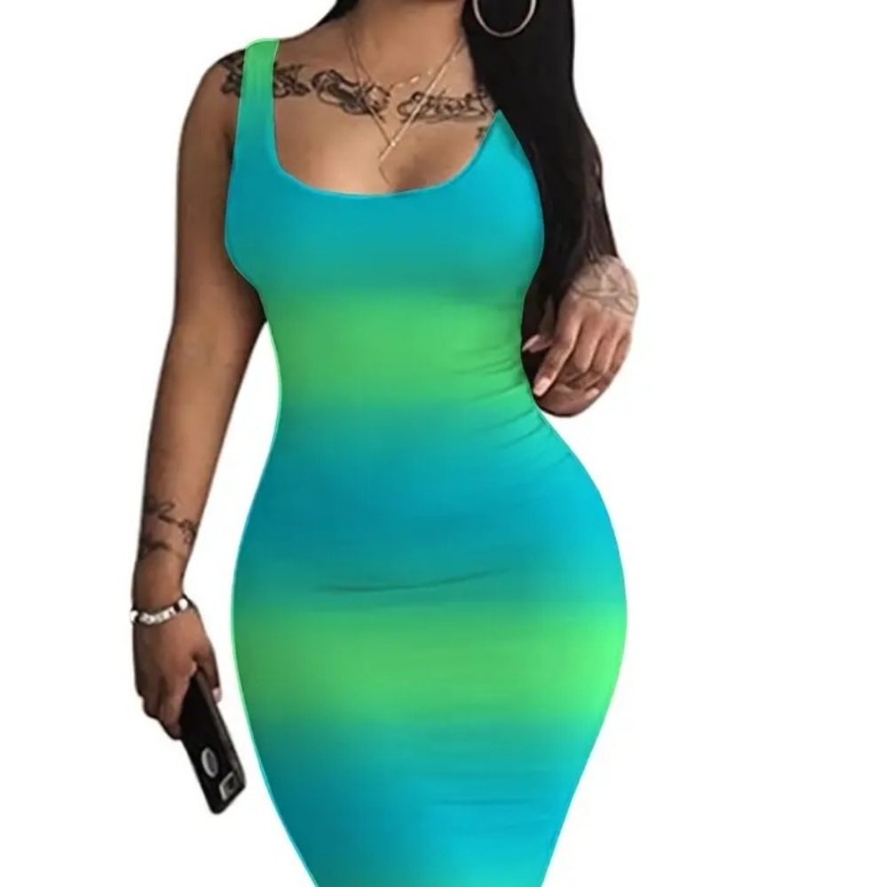 COPY - COPY - Tie Dye striped dress